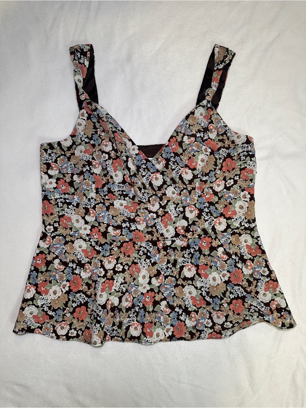 Nine West Suit Floral Peplum Tank Top Size 6 Cottagecore